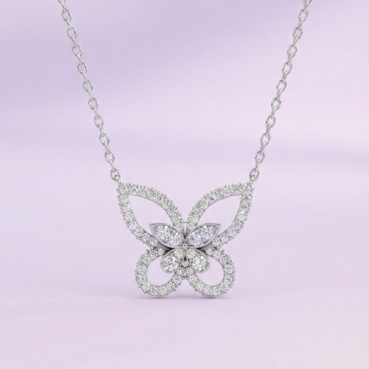 Silver Butterfly on a Chain Pendant - Image 5