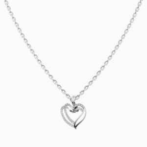 Silver Heart Drop Pendant