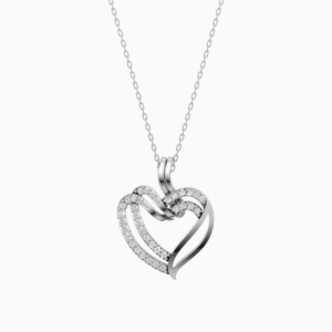 Silver Heart Drop Pendant