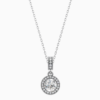 Silver Radiant Halo Solitaire Pendant 1