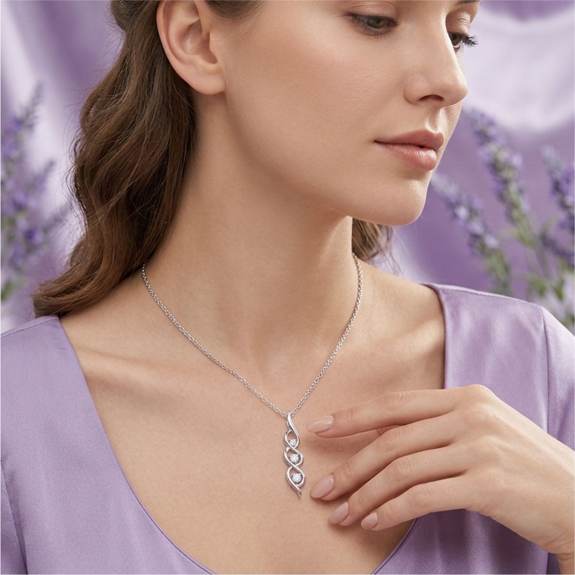 Silver Trinity Spark Wave Pendant - Image 2