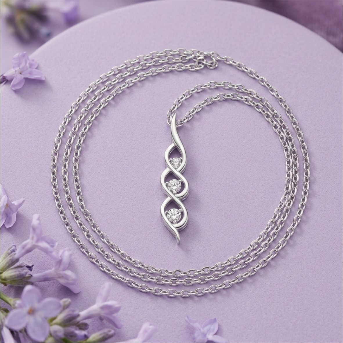 Silver Trinity Spark Wave Pendant - Image 4
