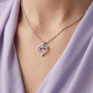 Sterling Silver White Stone Pendant for Women