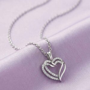 Sterling Silver White Stone Pendant for Women