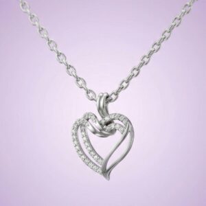 Sterling Silver White Stone Pendant for Women