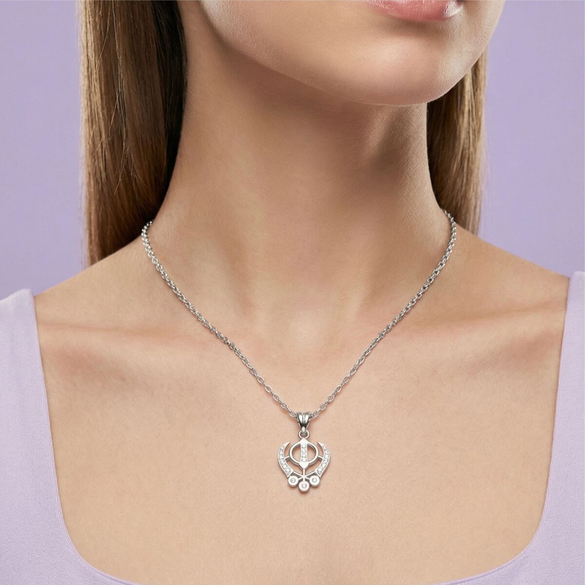 Silver The Khanda Symbol Pendant - Image 4