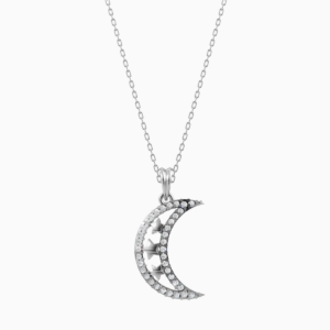 Silver Midnight Star Moon Pendant