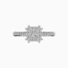 Silver Halo Cluster Solitaire Ring