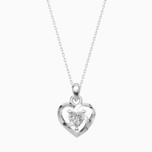 Silver Twin Heart Spark Pendant
