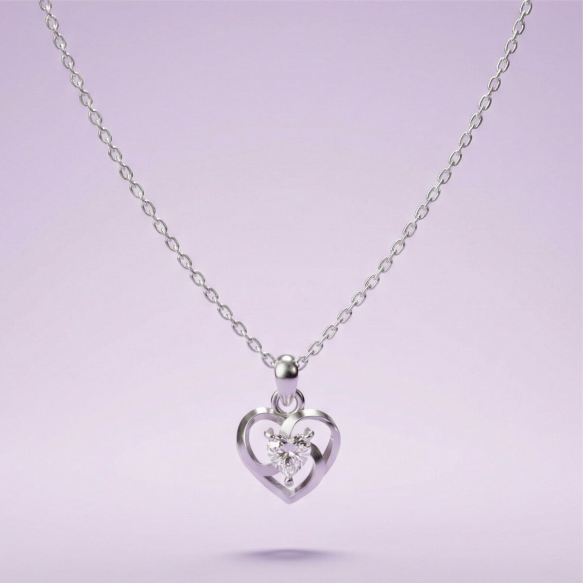 Silver Twin Heart Spark Pendant - Image 6