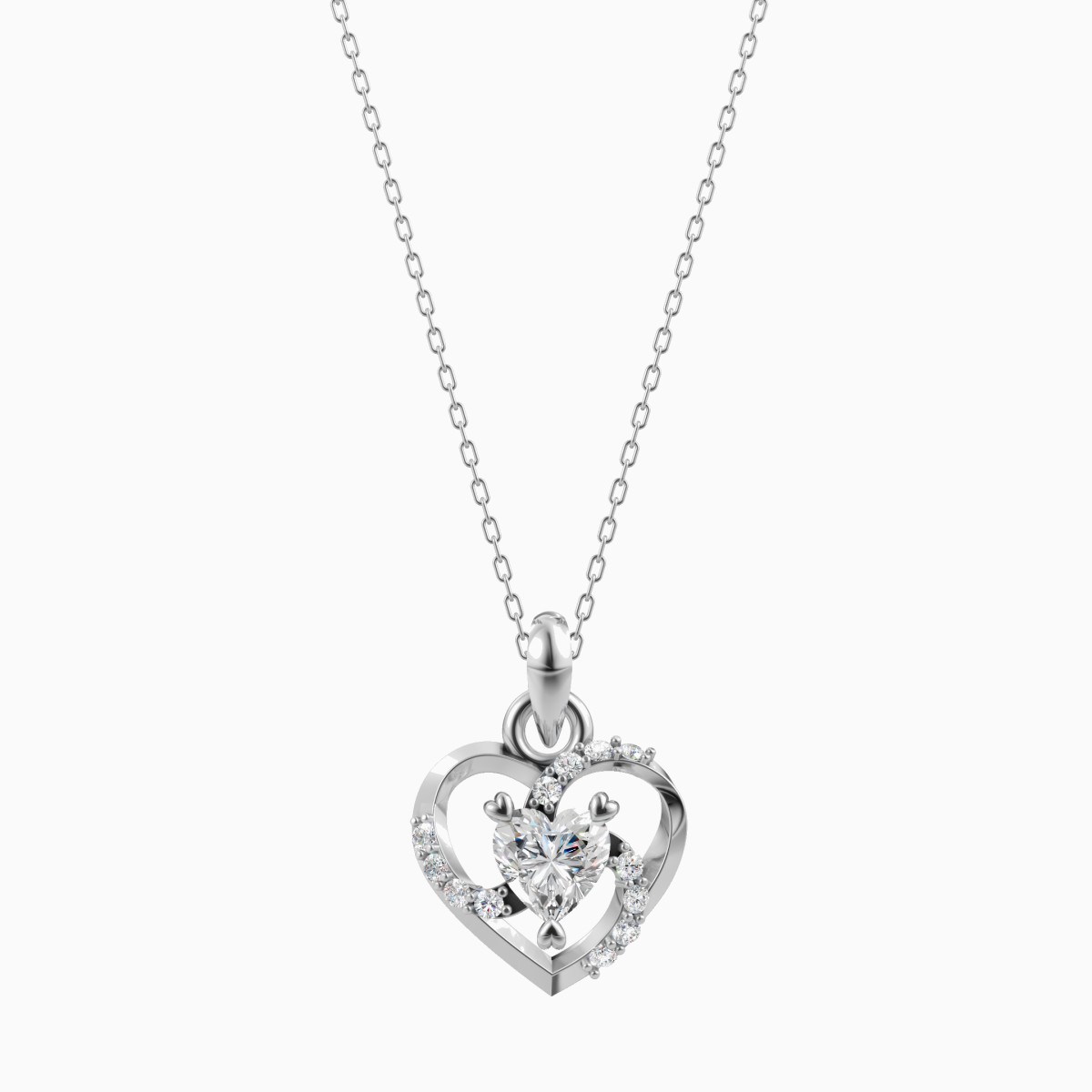 Silver Twist Heart Pendant