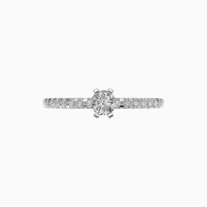 Silver Side-Stone Solitaire Ring