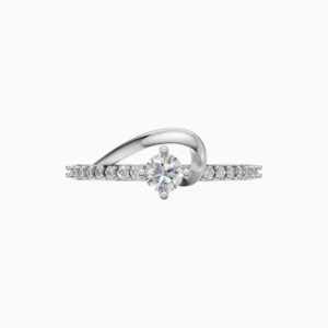 Silver Swirl Solitaire Ring