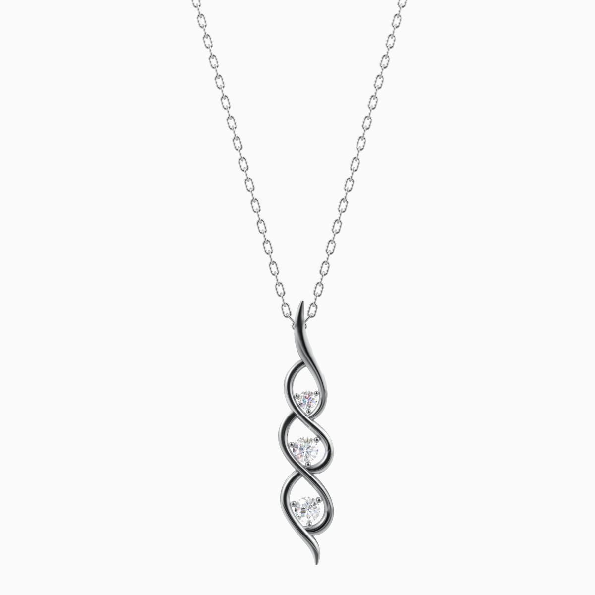 Silver Trinity Spark Wave Pendant